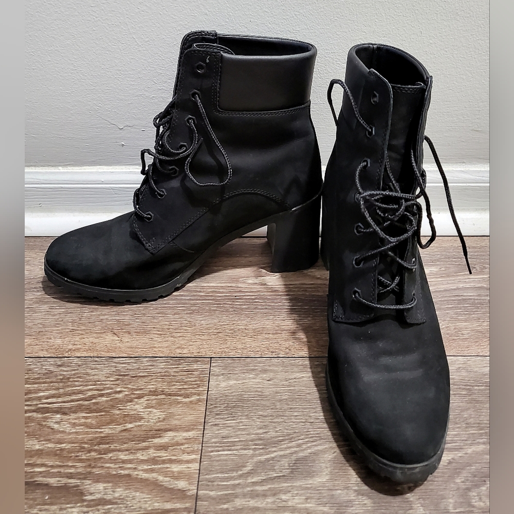 Black Timberland Heeled Boots